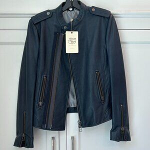 Margaret O'Leary Navy Leather Jacket